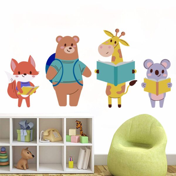 Animals - Book - School - Animals Learning Book - Wall Sticker