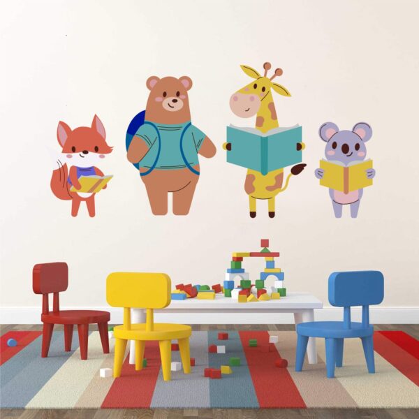 Animals - Book - School - Animals Learning Book - Wall Sticker