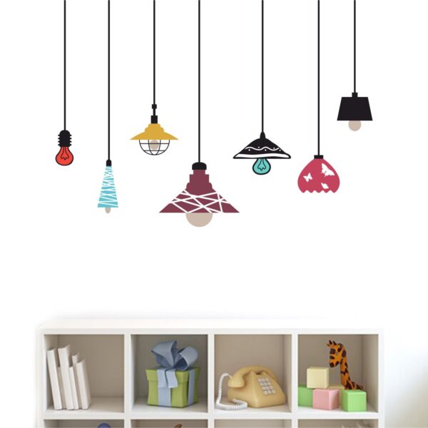 Lights - Bulbs Colourful Wall Sticker - Image 2