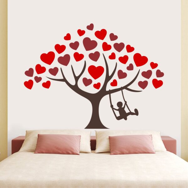 Tree - Swing - Heart - Heart Tree - Wall Sricker