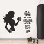 Time to Change Your Body - Women Power - Gym - Workout - Wall Sticker