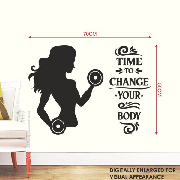 Time to Change Your Body - Women Power - Gym - Workout - Wall Sticker - Image 3