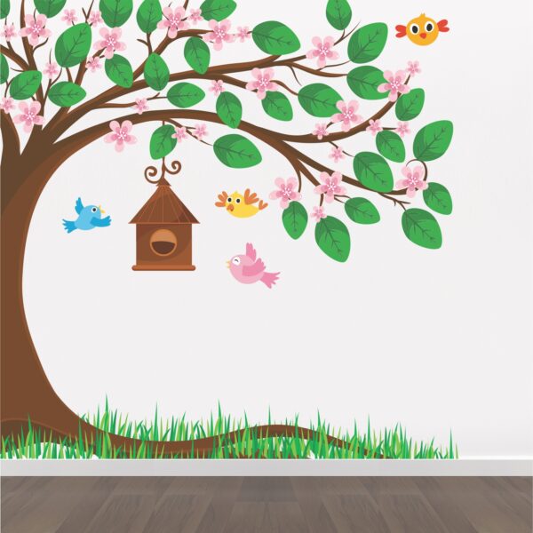 Beautiful Tree with Birds & Nest Wall Sticker