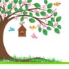 Beautiful Tree with Birds & Nest Wall Sticker - Image 2