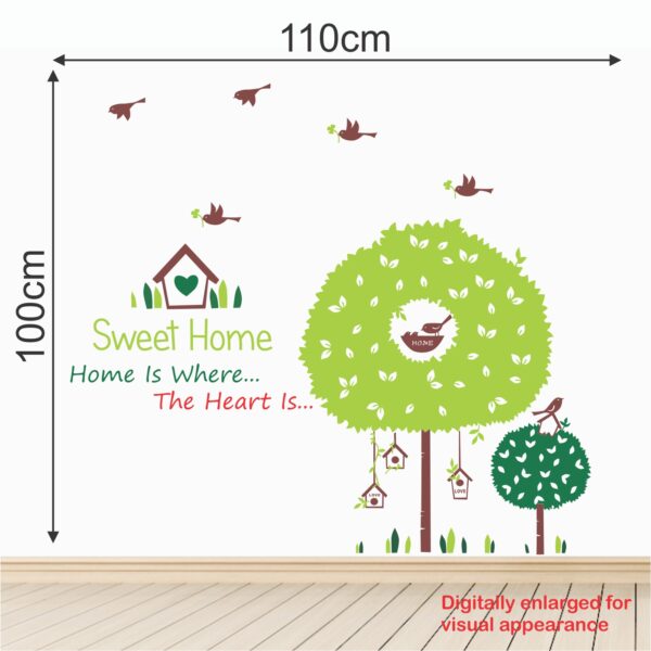 Sweet Home with Trees, Birds and Nest Baby - Kids Wall Sticker