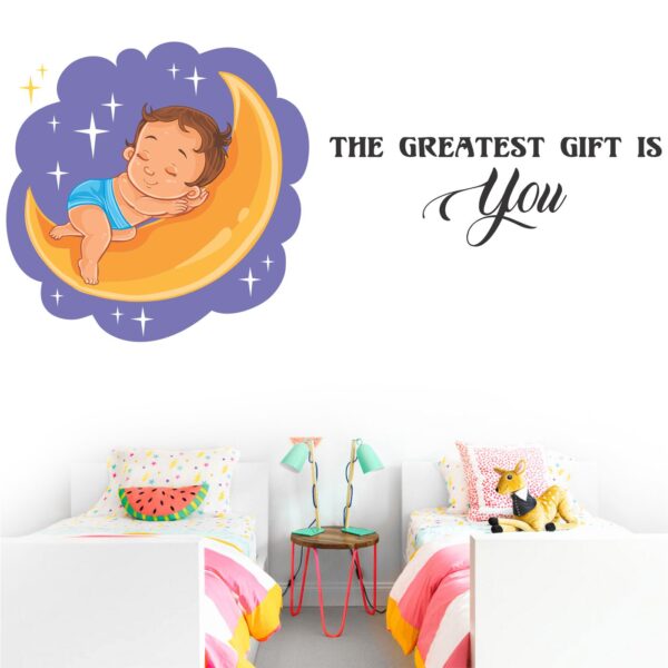 Cute Sleeping Baby - Nursery  Pre School Kinder Garden - Decorative - Creative - Colorful - Wall Sticker