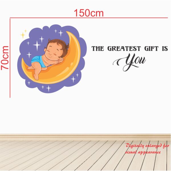 Cute Sleeping Baby - Nursery  Pre School Kinder Garden - Decorative - Creative - Colorful - Wall Sticker