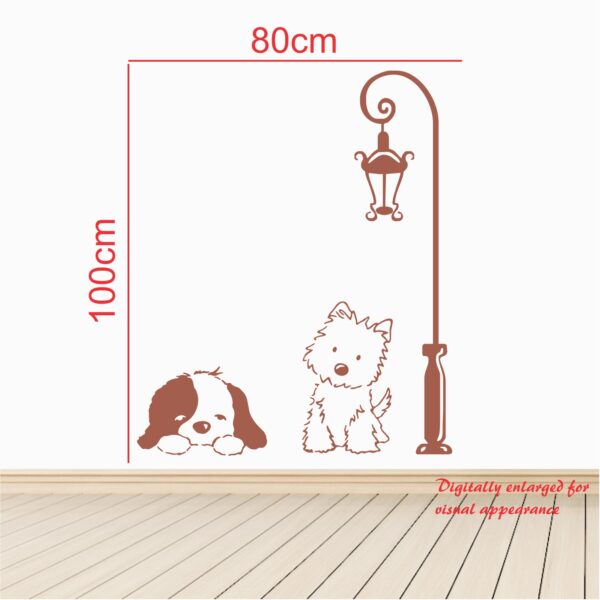 Cute Pup with Cat - Decorative - Creative - Colorful - Wall Sticker