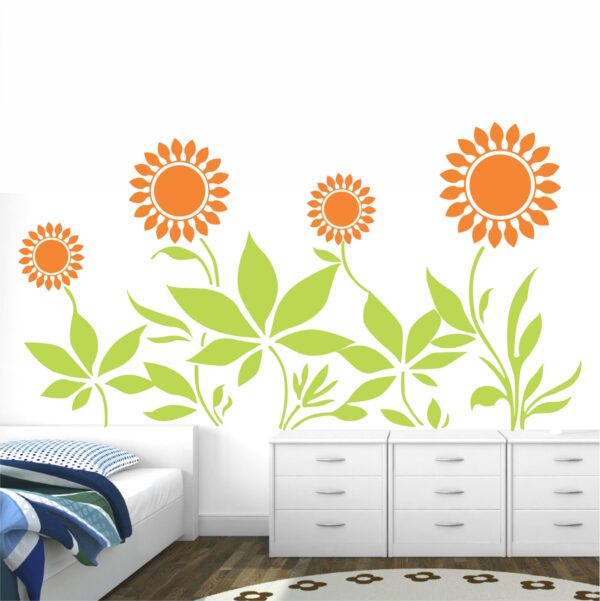 Bright Sun Flower - Decorative - Creative - Colorful - Wall Sticker