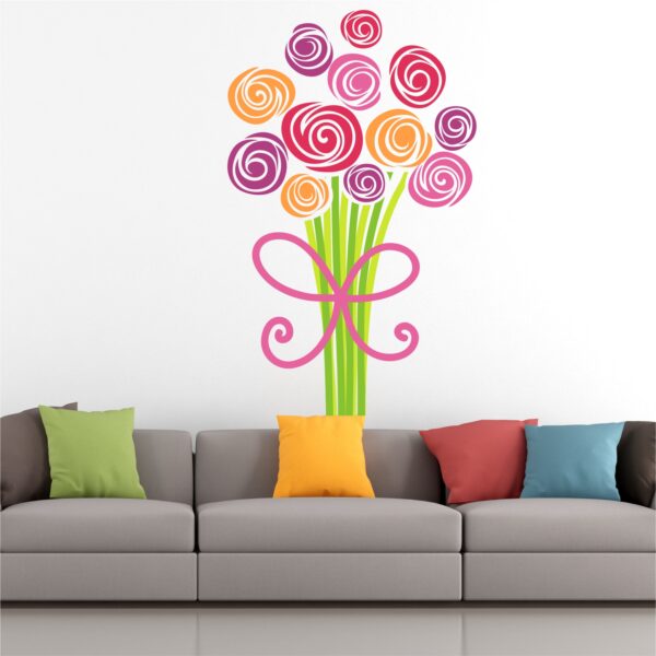 Roses - Flower - Bouquet - Decorative - Creative - Colorful - Wall Sticker