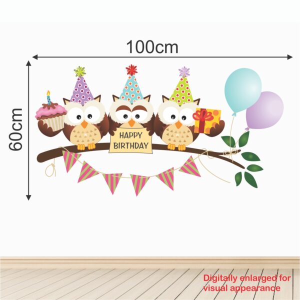 Happy Birthday - Owls - Decorative - Creative - Colorful - Wall Sticker