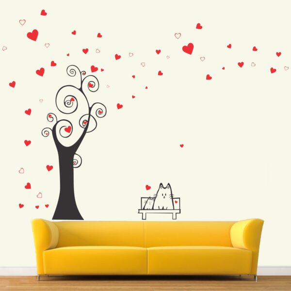 Cute Cats - Love Tree -Decorative - Creative - Colorful - Wall Sticker