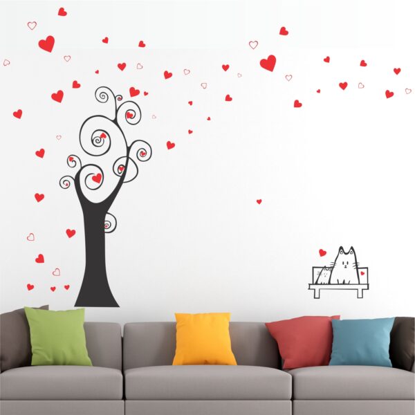 Cute Cats - Love Tree -Decorative - Creative - Colorful - Wall Sticker