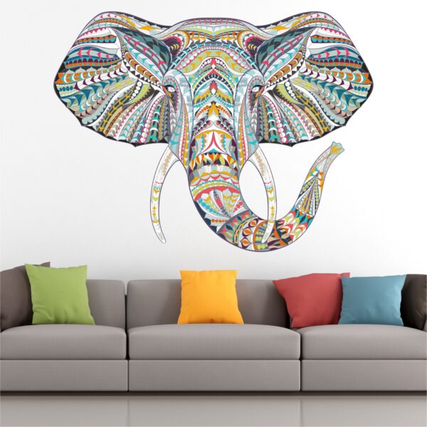 Ethnic Elephant - Decorative - Creative - Colorful - Wall Sticker