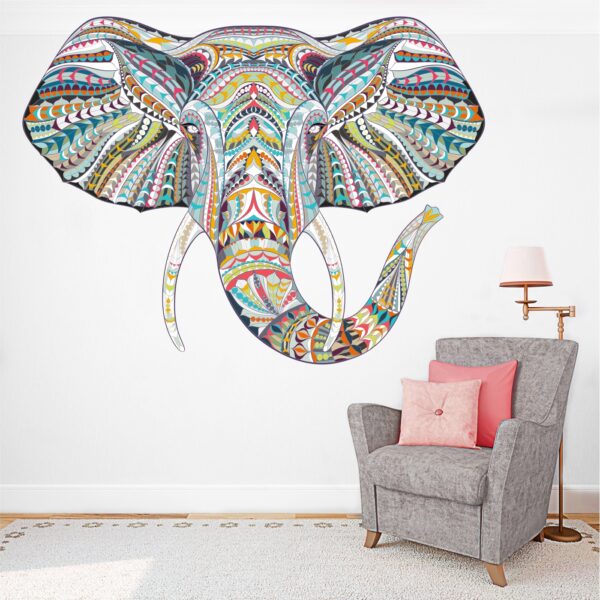 Ethnic Elephant - Decorative - Creative - Colorful - Wall Sticker