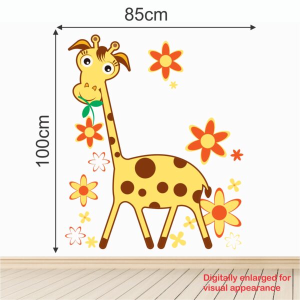 Cute Giraffe- Flowers - Decorative - Creative - Colorful - Wall Sticker