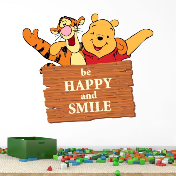 Happy Pooh & Tiger - Baby - Kids - Nursery  Pre School Kinder Garden Wall Sticker