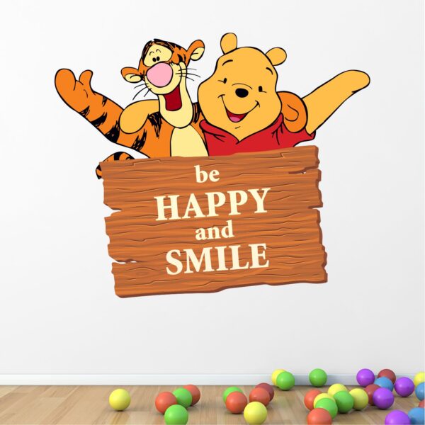 Happy Pooh & Tiger - Baby - Kids - Nursery  Pre School Kinder Garden Wall Sticker