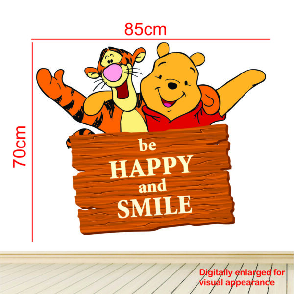 Happy Pooh & Tiger - Baby - Kids - Nursery  Pre School Kinder Garden Wall Sticker