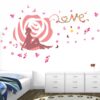 Beautiful Women - Lovely  - Rose - Butterfly - Leafs - Flowers - Wall Sticker
