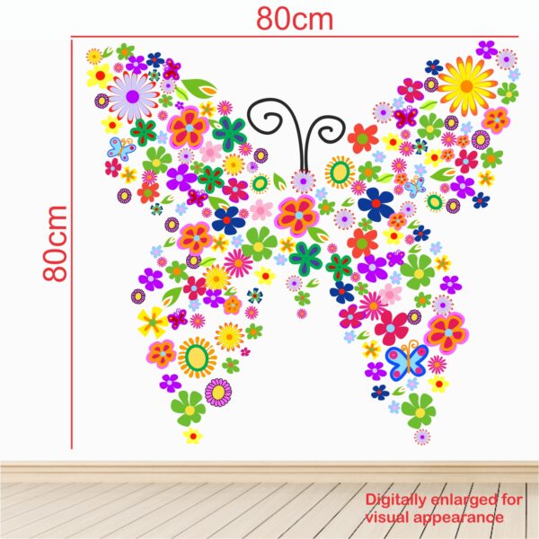 'Colorful - Flower - Butterfly  - Nursery  Pre School Kinder Garden  Wall Sticker