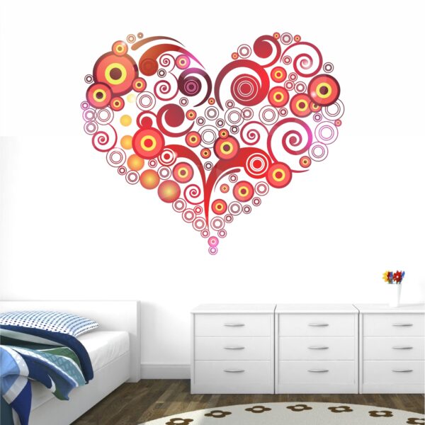 Romantic Heart - Modern Art - Decorative - Creative - Colorful - Wall Sticker