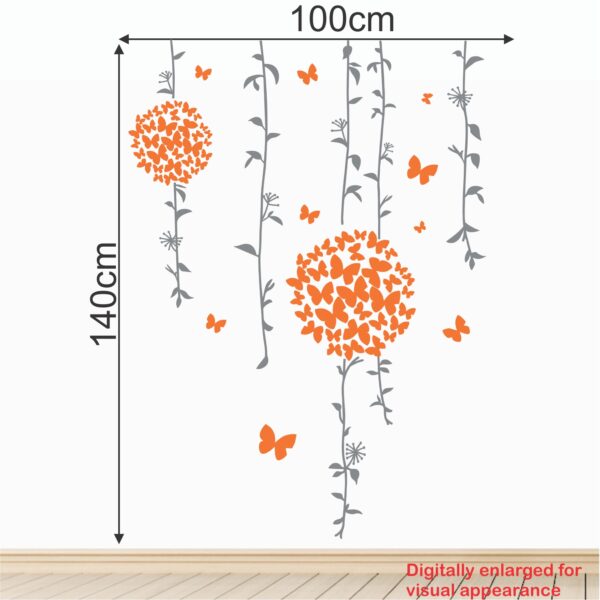 Ivy - Plants - Floral - Hanging - Flowers - Butterflies - Grass - Nature - Decorative - Creative - Colorful - Wall Sticker - Image 3