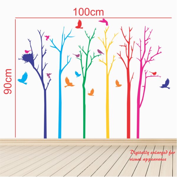 Scenic Birds on Trees - Creative - Colorful - Wall Sticker