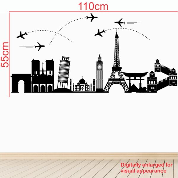 Travel Around The World - World Wonders - Trip - Tour - Journey - Airplane - Wall Sticker