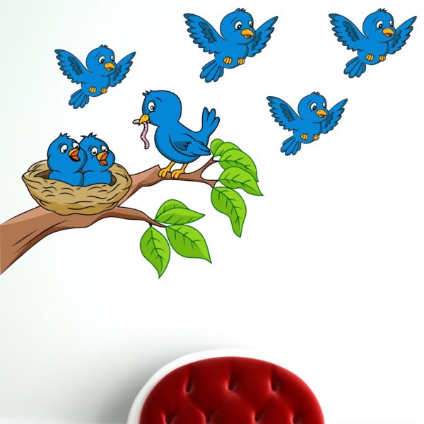 Feeding - Birds - Baby - Kids - Nursery  Pre School Kinder Garden Wall Sticker