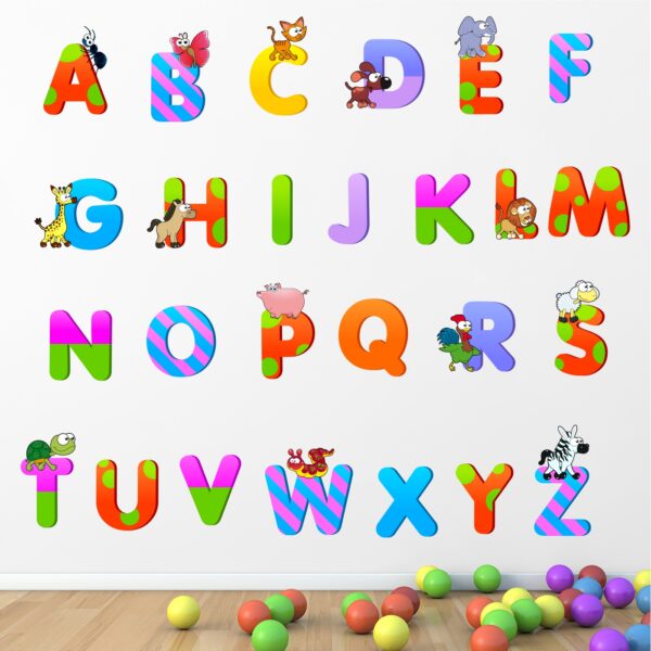 Alphabets - Baby - Kids - Learning Education  Nursery  Pre School Kinder Garden Wall Sticker