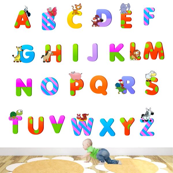 Alphabets - Baby - Kids - Learning Education  Nursery  Pre School Kinder Garden Wall Sticker