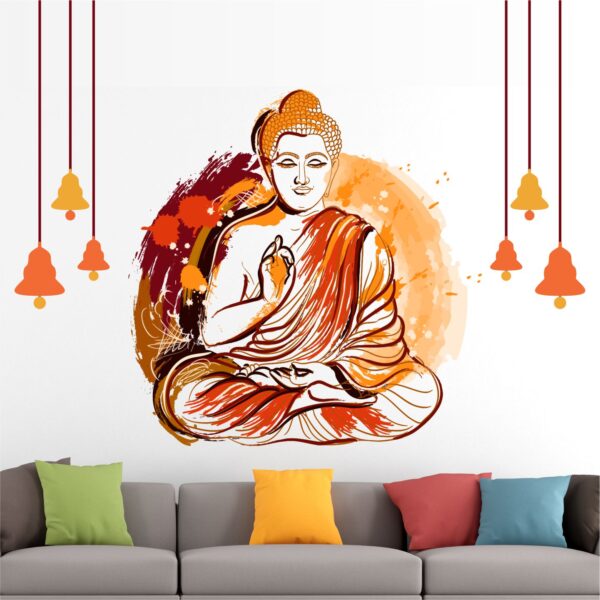 Gautama - Buddha - God - Meditating - Peaceful - Zen - Decorative - Creative - Colorful - Wall Sticker - Image 2