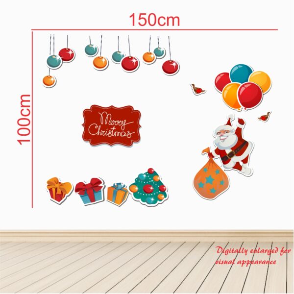 Merry Christmas - X  Mas with Santha Decorative - Creative - Colorful - Wall Sticker - Image 3