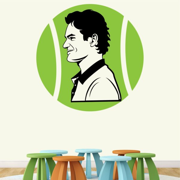 Roger Federer Decorative - Creative - Colorful - Wall Sticker