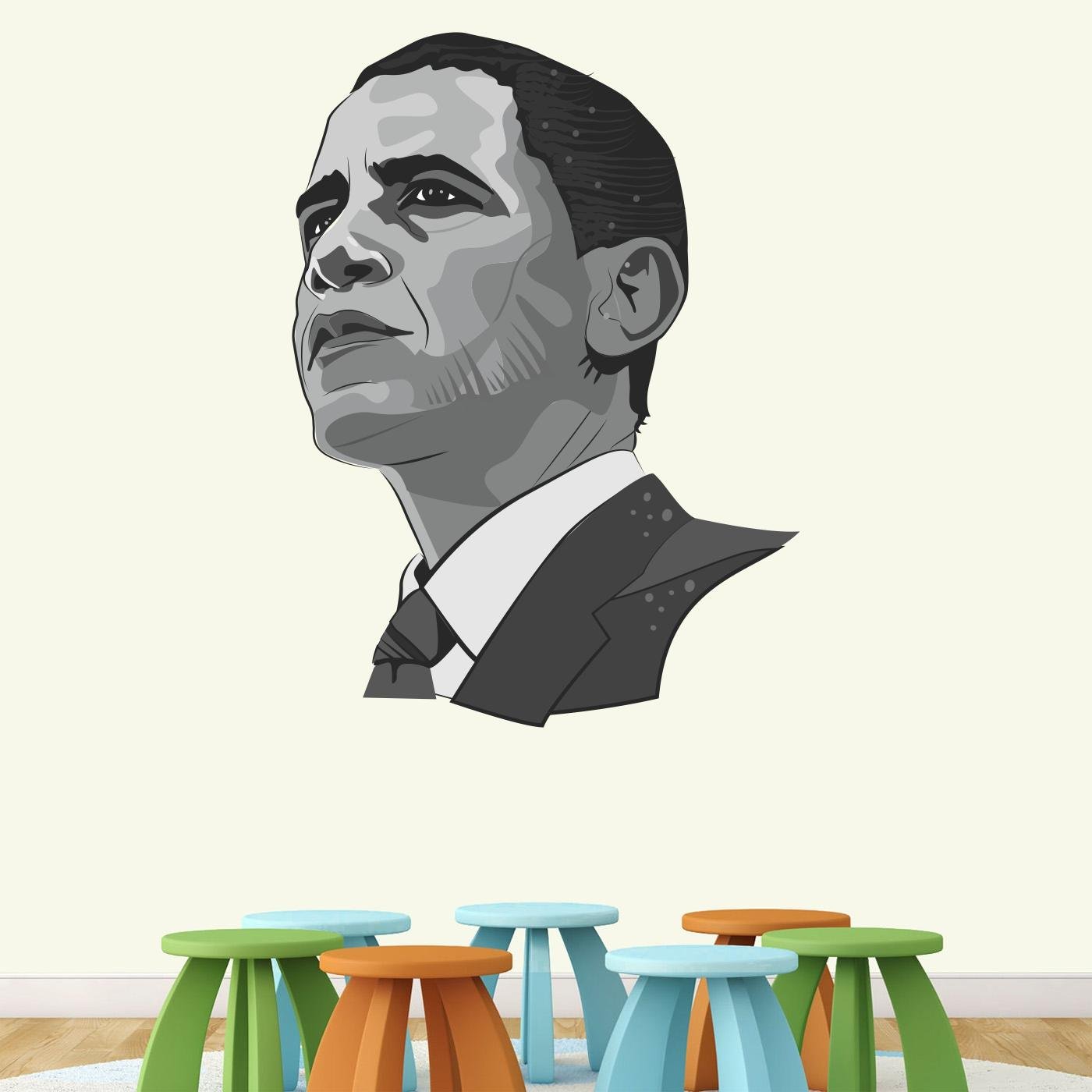 Barack Obama Decorative - Creative - Colorful - Wall Sticker
