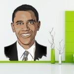 Barack Obama Decorative - Creative - Colorful - Wall Sticker
