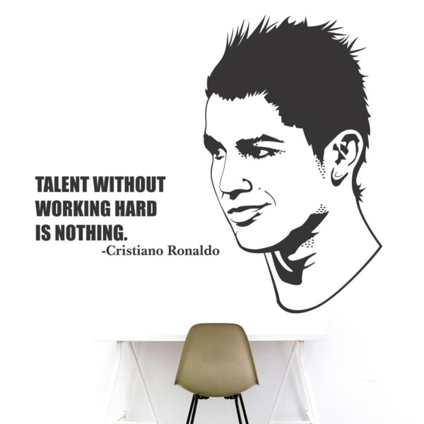 Cristiano Ronaldo - Football - Sports - Inspirational Motivational Quotes Wall Sticker