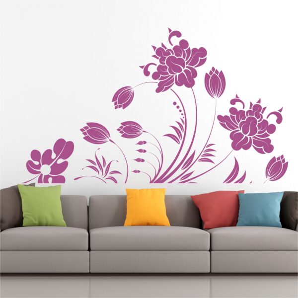 Flowers Decorative - Creative - Colorful - Wall Sticker