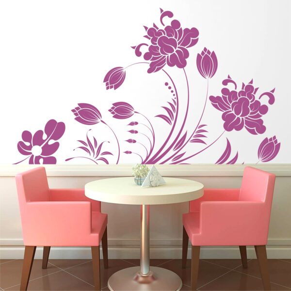 Flowers Decorative - Creative - Colorful - Wall Sticker - Image 2
