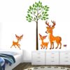 Tree - Deers - Baby - Kids - Nursery  Pre School Kinder Garden Decorative - Creative - Colorful - Wall Sticker