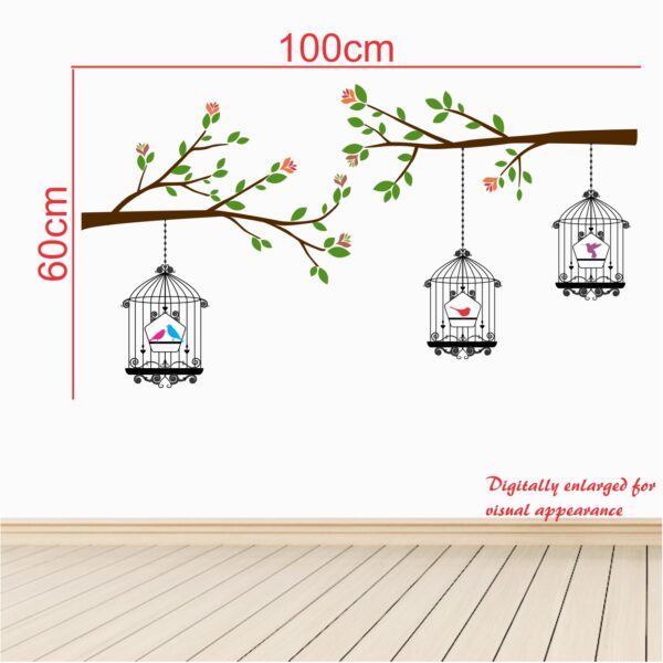 Birds in Cage Decorative - Creative - Colorful - Wall Sticker