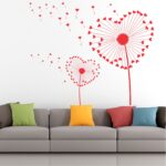 Heart Flower Decorative - Creative - Colorful - Wall Sticker