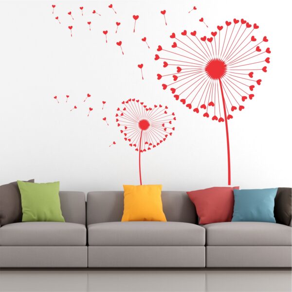 Heart Flower Decorative - Creative - Colorful - Wall Sticker