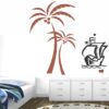 Sea - Ship - Beach Decorative - Creative - Colorful - Wall Sticker
