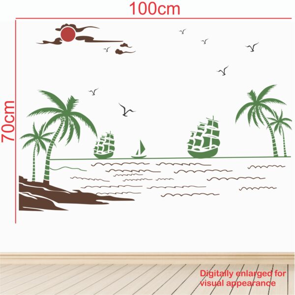 Beach Scenery- Sea Decorative - Creative - Colorful - Wall Sticker - Image 3