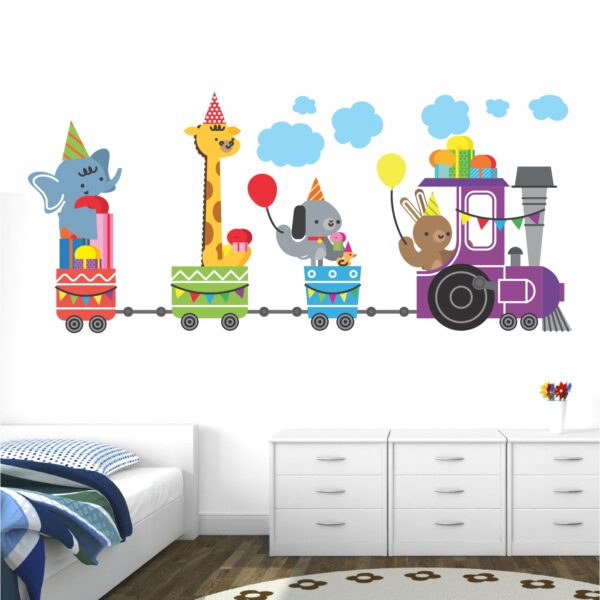 Animal Train - Baby - Kids - Nursery  Pre School Kinder Garden Wall Sticker