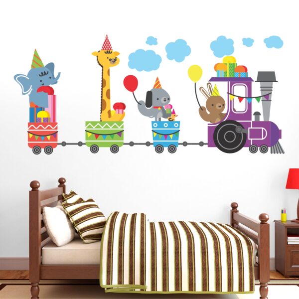 Animal Train - Baby - Kids - Nursery  Pre School Kinder Garden Wall Sticker