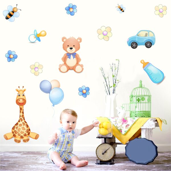 Babies Dolls - Cute Animals - Flowers - Baby - Kids - Nursery  Pre School Kinder Garden Wall Sticker