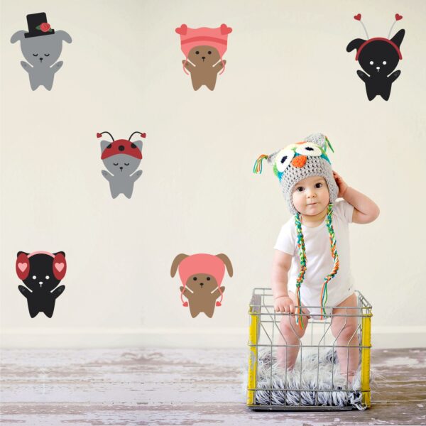 Cute Puppies - Baby - Kids - Nursery  Pre School Kinder Garden Wall Sticker